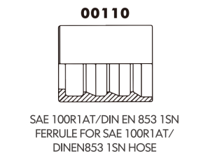 00110 hose Ferrule for SAE 100 R1AT/EN853 1SN Hose -Non Skive SAE100R1AT/EN8531SN软管套筒，不剥胶