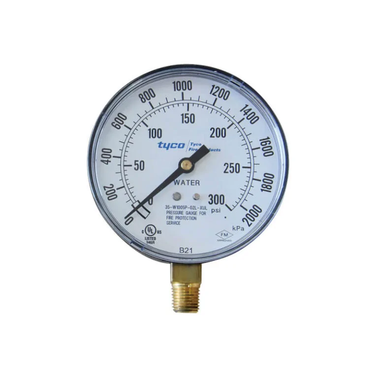 Fire sprinkler pressure gauge