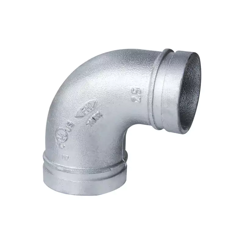 Grooved 90° reducing elbow