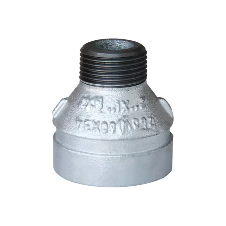 Grooved concentric reducer with male threaded outlet