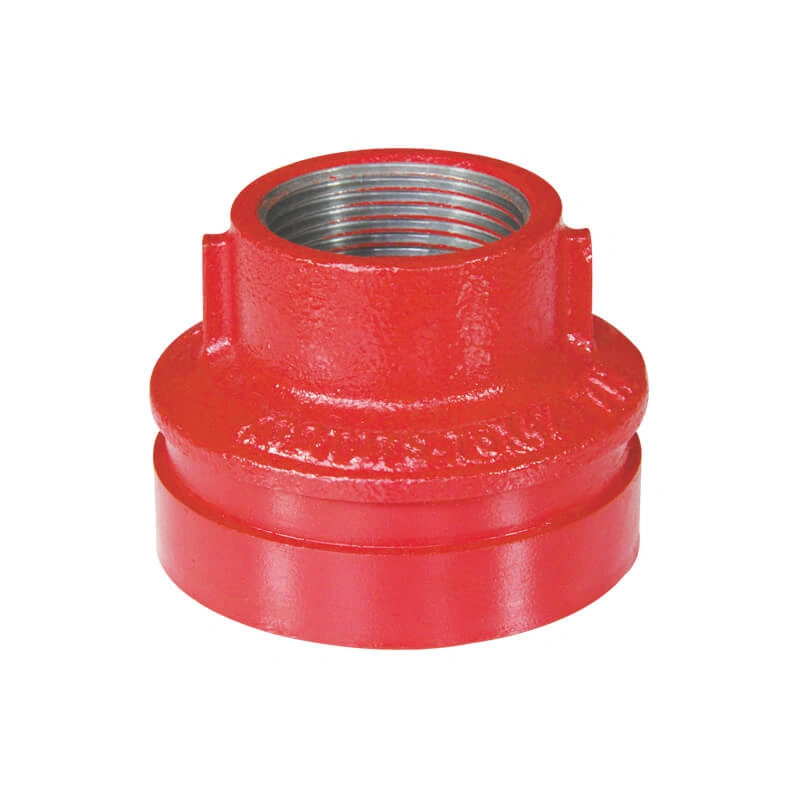 Grooved concentric reducer with female threaded outlet