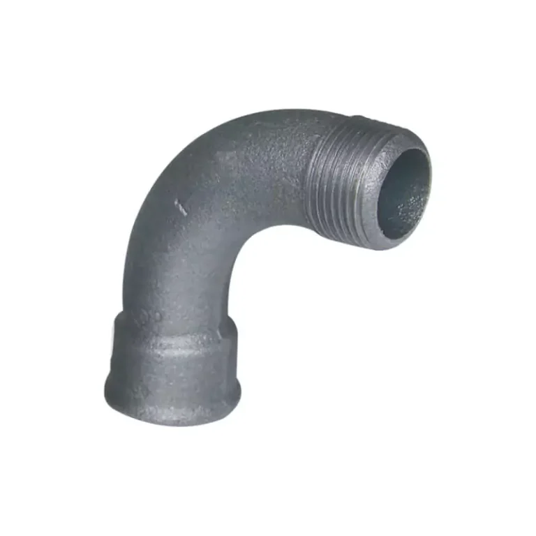 Malleable cast iron male and female 90° long sweep bend
