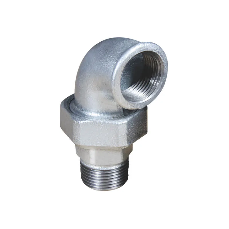 Malleable cast iron male and female union elbow (Taper seat / flat seat)