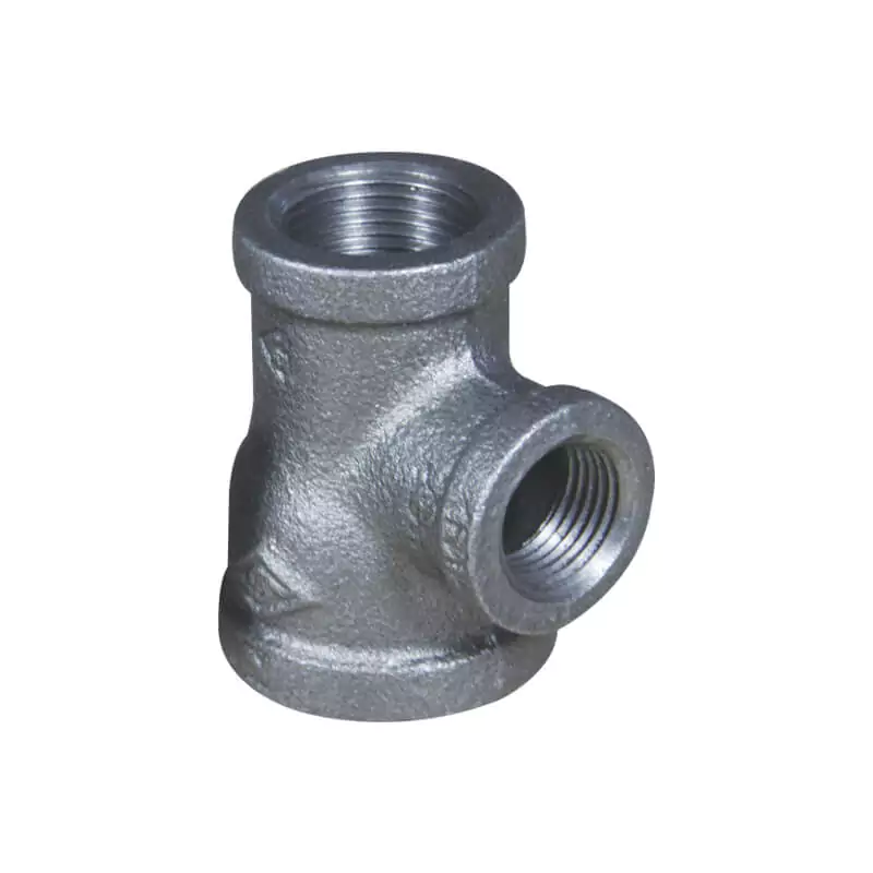 Malleable cast iron reducing tee (Unequal 3 ways)