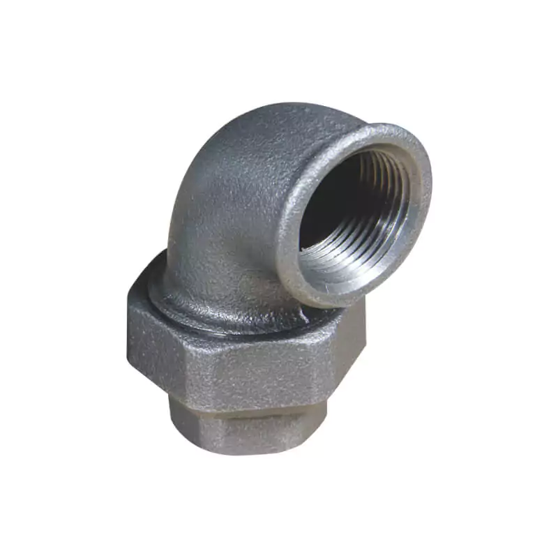 Malleable cast iron union elbow (Taper seat / flat seat)