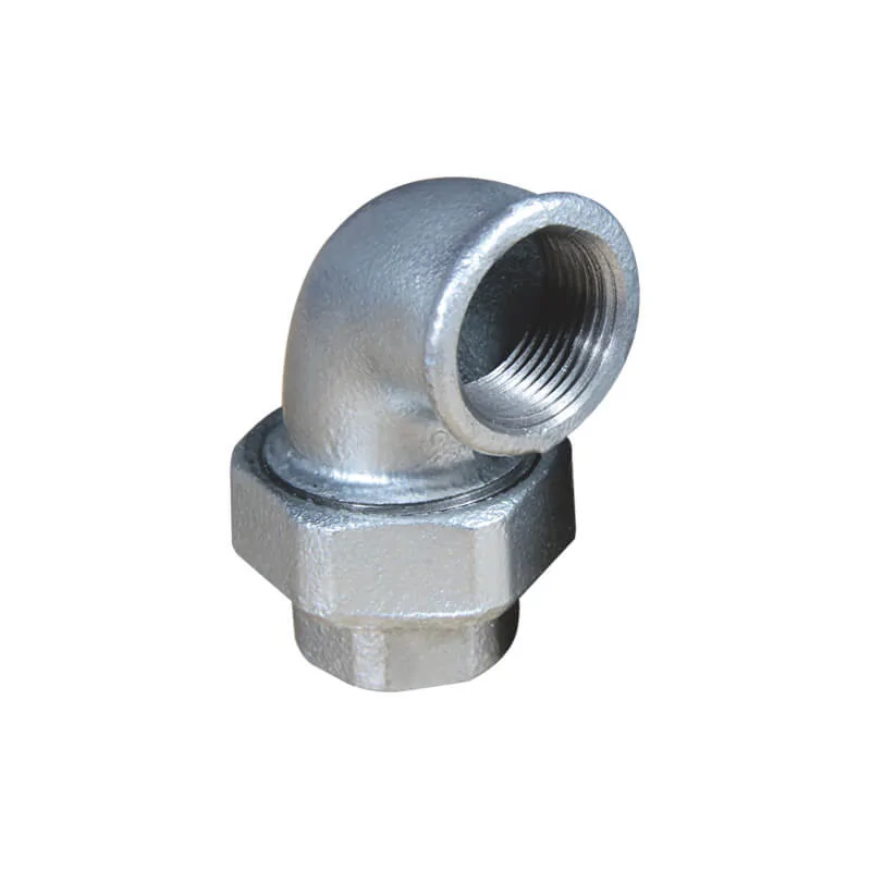 Malleable cast iron union elbow (Taper seat / flat seat)