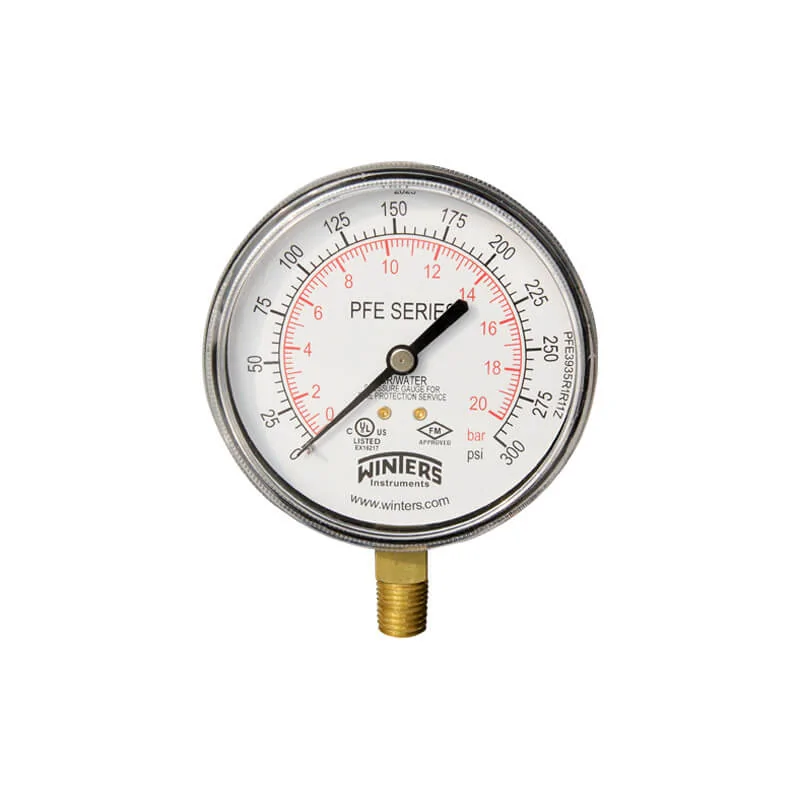 Fire sprinkler pressure gauge