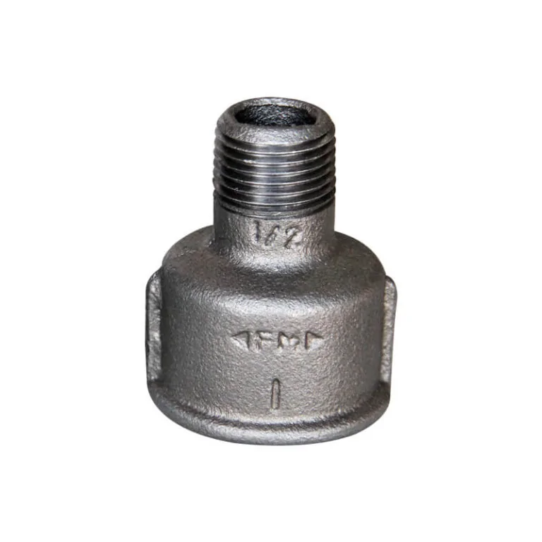 Malleable iron male and female reducing socket