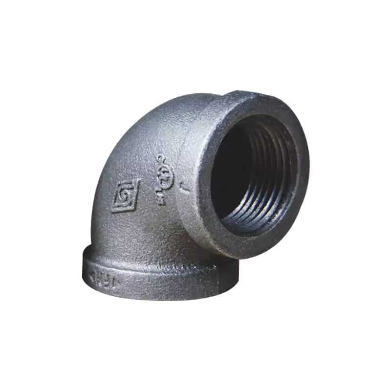 Malleable iron 90° straight elbow