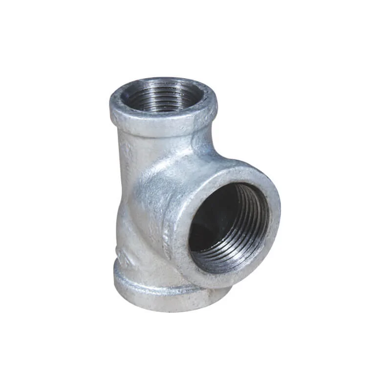 Malleable iron reducing tee (Equal major run and branch)