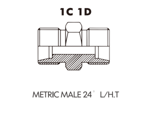 Metric Bite Type Tube Adaptor METRIC MALE 24 L/H.T