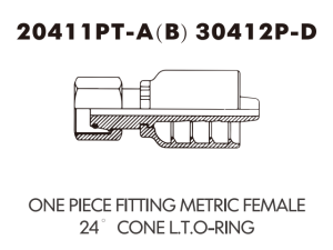 one piece fitting ONE PIECE FTTING METRIC FEMALE24 CONE LT.O-RING