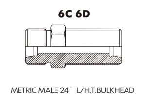 Metric Bite Type Tube Adaptor METRIC MALE 24 L/H.T.BULKHEAD