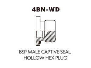 BSP BSPT ADAPTOR BSP MALE CAPTIVE SEALHOLLOW HEX PLUG