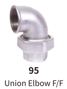 galvanized balck mallebale iron fitting union elbow 90