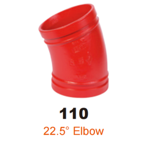 ductile iron grooved fitting 22.5 elbow