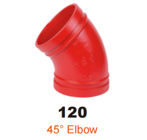 ductile iron grooved fitting 45 elbow