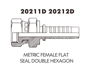 metric female flat seal double hexagon