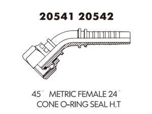 45 metric male 24 cone O-RING seal H.T.