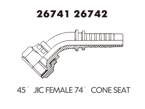JIC SAE OFRS NPT Fitting 45 JIC FEMALE 74 CONE SEAT