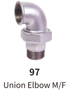 galvanized balck mallebale iron fitting union elbow 90 mf