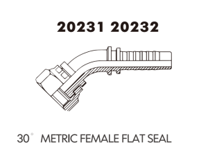 45 metric female flat seal