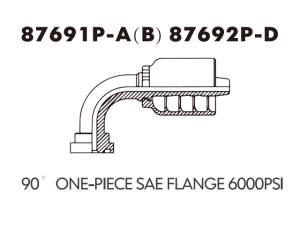 one piece fitting 90 ONE-PIECE SAE FLANGE 600OPSI