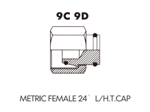 Metric Bite Type Tube Adaptor METRIC FEMALE 24 L/H.T.CAP