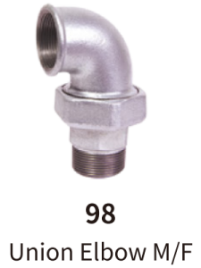 galvanized balck mallebale iron fitting union elbow 90 mf