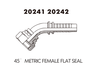 45 metric female flat seal