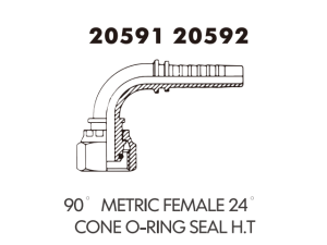 90 metric male 24 cone O-RING seal H.T.