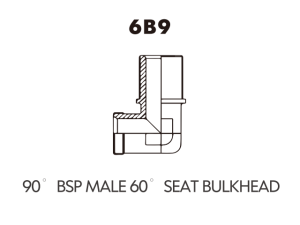 BSP BSPT ADAPTOR 90 BSP MALE 60 SEAT BULKHEAD