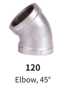 galvanized balck mallebale iron fitting union elbow 45