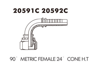 90 metric male 24 cone seal H.T.