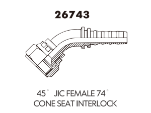 JIC SAE OFRS NPT Fitting 45JIC FEMALE 74 CONE SEAT INTERLOCK