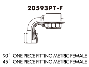 one piece fitting 90ONE PIECE FITTING METRIC FEMALE45 ONE PIECE FITTING METRIC FEMALE