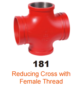 ductile iron grooved fitting reducing cross