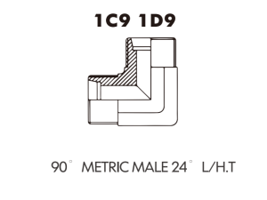 Metric Bite Type Tube Adaptor 90 METRIC MALE 24 L/H.T