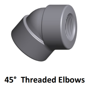 carbon steel forged fitting 45 threaded elbow