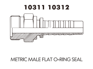 metric male flat o-ring seal