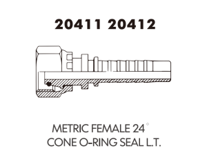 metric male 24 cone O-RING seal L.T.