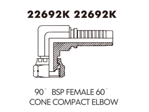 90 BSP FEMALE 60 CONE COMPACT ELBOW 