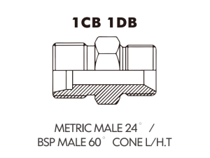 Metric Bite Type Tube Adaptor METRICMALE 24"BSP MALE 60 CONE L/H.T