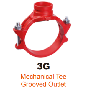 ductile iron grooved fitting u bolt mechanical tee