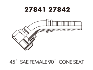 JIC SAE OFRS NPT Fitting 45 SAE FEMALE 90 CONE SEAT