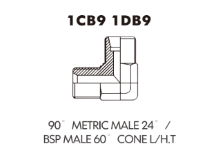 Metric Bite Type Tube Adaptor 90 METRIC MALE 24 / BSP MALE 60 CONE L/H.T