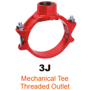 ductile iron grooved fitting u bolt mechanical tee