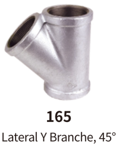 galvanized balck mallebale iron fitting Y branch 45