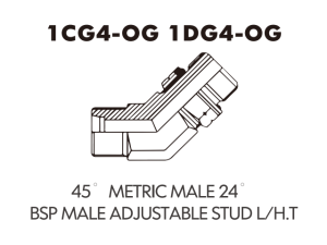 Metric Bite Type Tube Adaptor 45 METRIC MALE 24BSP MALE ADJUSTABLE STUD L/H.T