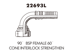 90 BSP FEMALE 60 CONE INTERLOCK STRENGTHEN